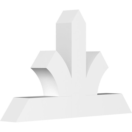 Ekena Millwork Richland Architectural Grade PVC Gable Bracket, 48"W x 30"H x 6"D x 6"F, 15/12 Pitch GBP048X30X0606RIC00